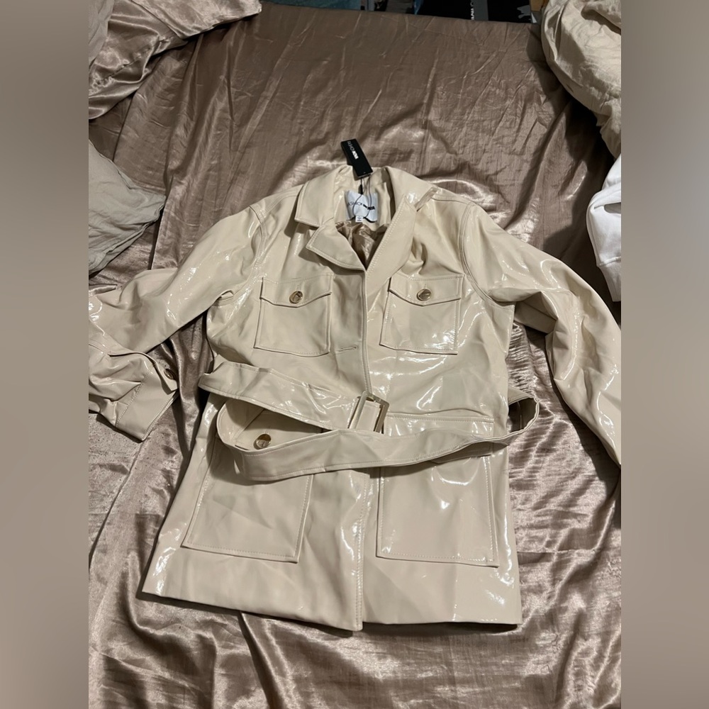 Cream Vinyl Coat